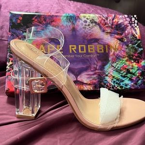 Clear heels nude bottom